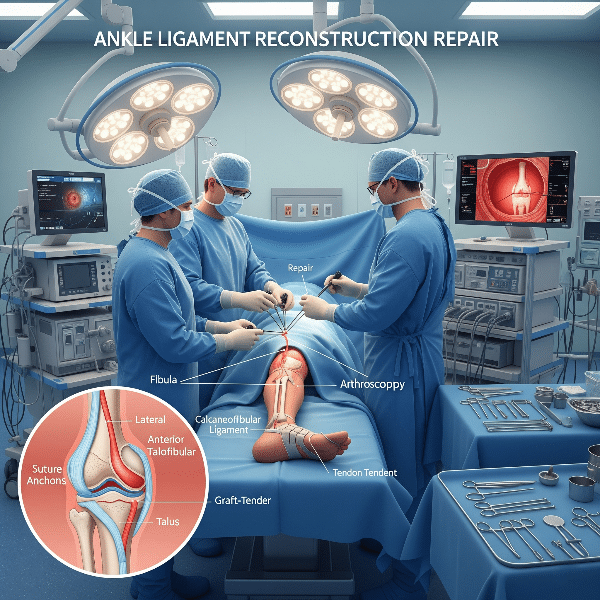 Ankle Ligament Reconstruction Surgery Operating Room