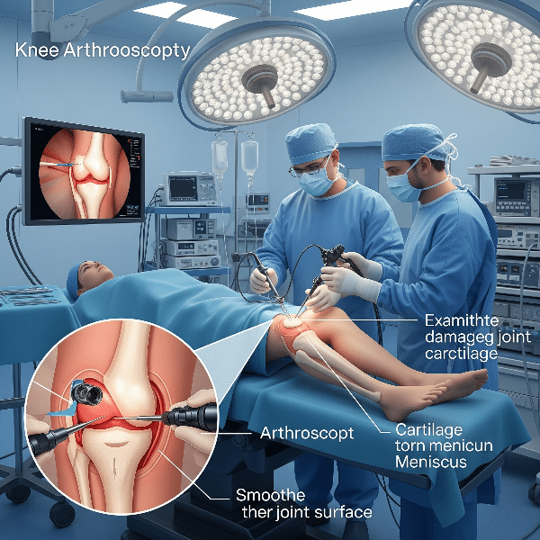 Knee Arthroscopy Surgical Procedure Doctors Operating