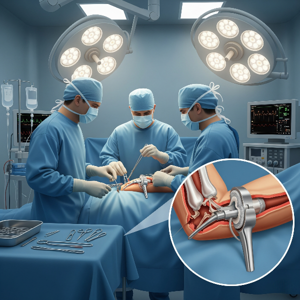 Knee Replacement Surgery Medical Team Operating