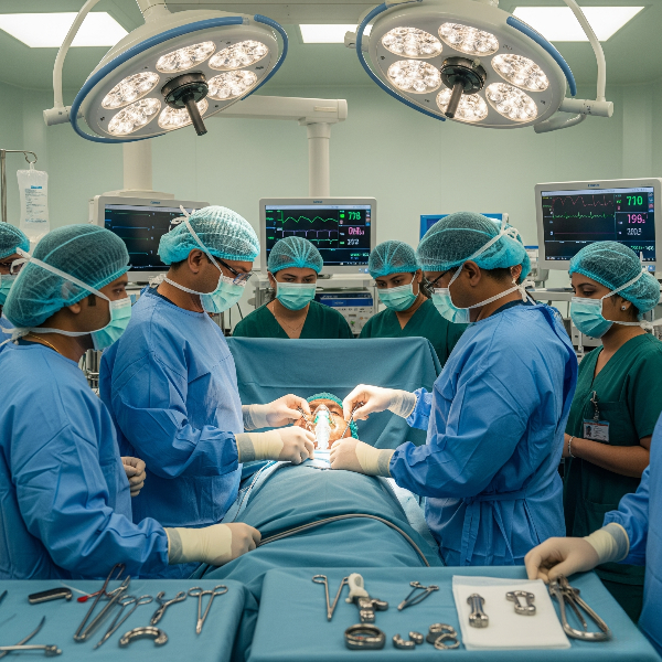 Surgical Team Operating Patient Surgery