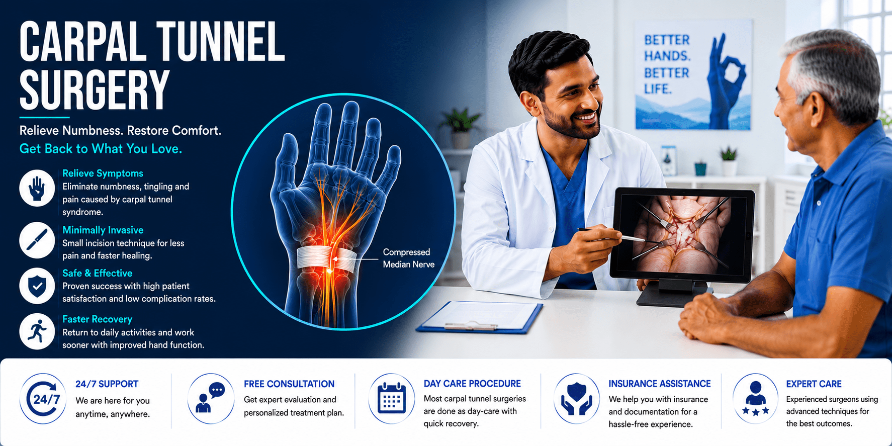 Doctor Explaining Carpal Tunnel Surgery