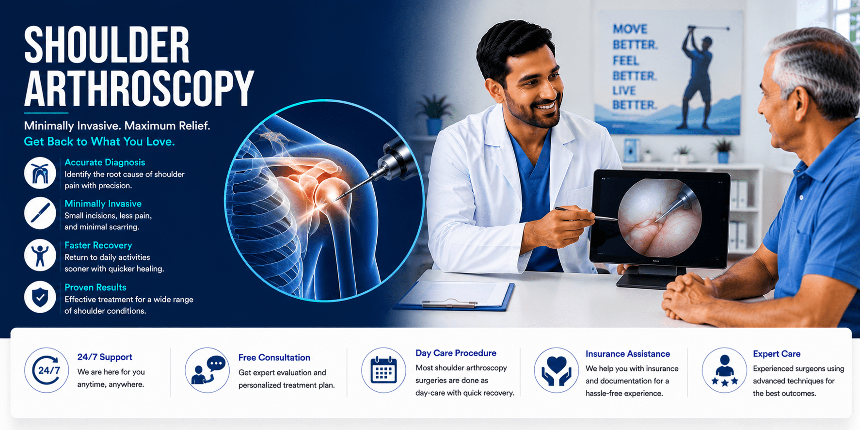 Doctor Explaining Shoulder Arthroscopy