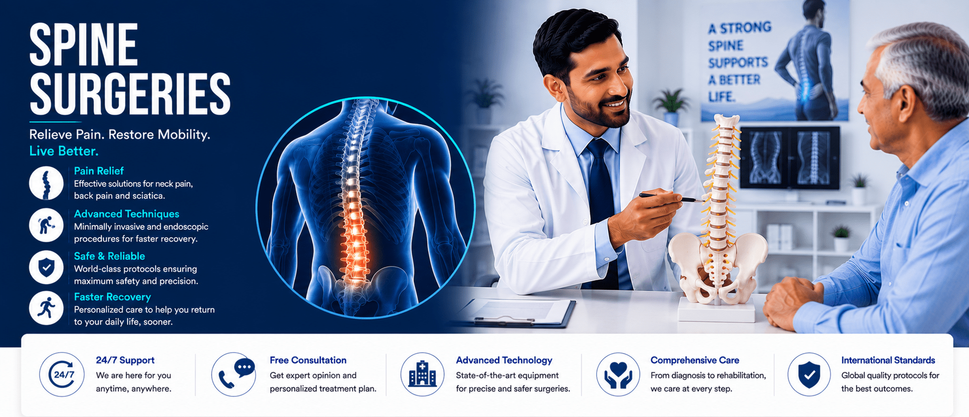 Doctor Explaining Spine Surgery